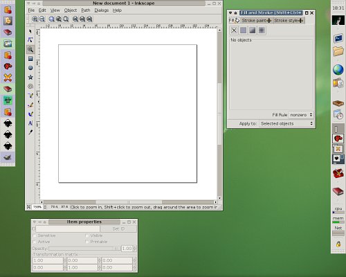 desktop showing inkscape