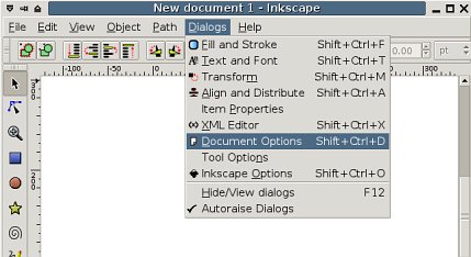 inkscape doc options from menu