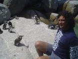 Alaa with the penguins